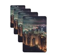 Hong Kong Lot de 4 cartes désodorisantes pour voiture pour homme et femme - Accessoires de voiture mignons - Diffuseur de parfum durable à suspendre - Tablettes d'aromathérapie pour voiture