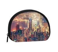 Hong Kong Mini porte-monnaie en forme de coquillage - Portefeuille compact zippé pour pièces de monnaie, clés et petits objets