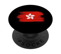 Hong Kong National Flag Country Pride Roots Vintage Gift PopSockets PopGrip Adhésif