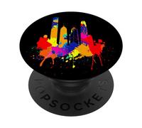 Hong Kong Skyline Chine Couleurs Colorées Bouddha Amour PopSockets PopGrip Adhésif