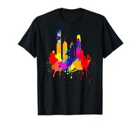 Hong Kong Skyline Chine Couleurs Colorées Bouddha Amour T-Shirt