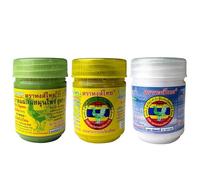 Hong Thai Boîte aromatique exclusive : 100 % naturel, huiles essentielles, odeurs et rafraîchissements, herbes, Thaïlande | 1 pièce jaune, 1 pièce verte | 1 pièce bleue