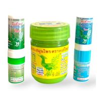 Hong Thai Lot de 2 bâtonnets parfumés (vert et bleu) + 1 boîte à herbes aux huiles essentielles 100 % naturels
