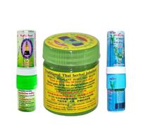 Hong Thai Lot de 2 bâtonnets parfumés (vert et bleu) + 1 boîte de 15 herbes thaïlandaises. En outre, un mélange d'huiles essentielles est ajouté 100 % naturel