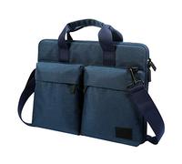 HONGBI Sacoche d'Ordinateur Portable 11-15.6 Pouces Sac à Main Sac Multi-Compartiment Malette en Oxford Sac à Bandoulière pour Ordinateur Bleu 15.4"(39x3x29cm)