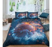 HONGBING Basket-Ball Housse De Couette 3D Imprimé pour Adultes Et Enfants Housses De Couettes avec Taies Parure De Lit Microfibr E avec Fermeture À Glissière 3 Pièces King（220x240cm）