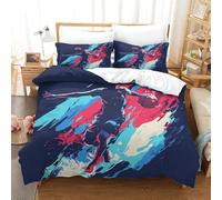 HONGBING Basket-Ball Housse De Couette pour Adultes Et Enfants 3D Imprimé Housses De Couettes Microfibr avec Taies E avec Fermeture À Glissière Parure De Lit 3 Pièces Single（140x200cm）