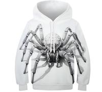 HONGBING Sweat À Capuche pour Enfants Araignée Motif Imprimé 3D - Léger Manches Longues PulAmourr Sweat-Shirts avec Poche 6-15 Ans13-15Y