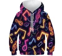 HONGBING Sweat À Capuche pour Enfants Concerts 3D Pull Imprimé Hoodie Sweat-Shirts Manches Longues PulAmourr 6-15 Ans13-15Y
