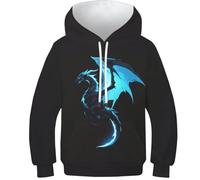 HONGBING Sweat À Capuche pour Enfants Dragon 3D Imprimé Hoodies Costume À Manches Longues Longues Sweat-Shirt avec Poches 6-15 Ans9-11Y