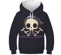 HONGBING Sweat À Capuche pour Enfants Skull Pattern 3D Imprimé Hoodies Costume À Manches Longues Sweat-Shirts Manches Longues PulAmourr 6-15 Ans12-14Y