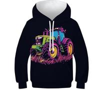 HONGBING Sweat À Capuche pour Enfants Tractor Motif Imprimé 3D - Léger Sweat-Shirts Manches Longues Pullover Âge : 6-15 Ans10-12Y