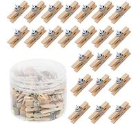 HongBoom 50 PCS Punaises avec Clips Créatif Punaises avec des Pinces en Bois Multifonctionnel Punaises avec Pinces