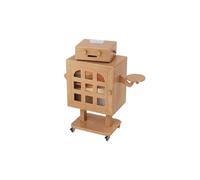 hongchenke34 Table De Chevet Mobile Solid Wood Bedside Table with Wheels | Home Bedroom Vintage Cream Style Storage Cabinet Small Side