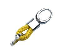 HONGDaFA Porte-clés Voiture pour Mercedes-Benz CL203 C180 C200 C220 C230 C320 C350 C30 AMG C32 AMG Coupe 2001-2006, Porte Clés Personnalisé Anneau de Clé Résistant Accessoire Clés de Voiture,Yellow
