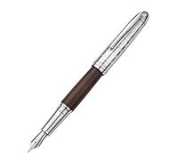 Hongdian 6016 Stylo-plume à pointe fine, bois naturel et métal massif avec étui