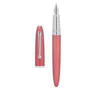 Hongdian 620 Stylo plume en iridium extra fine Stylo à encre Corps rouge Instrument d'écriture lisse avec convertisseur et étui en métal