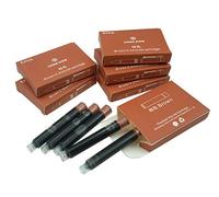 Hongdian Cartouches d'encre pour Stylo Plume de Couleur Brun, Paquet de 30 Cartouches de Recharge d'encre, Diamètre d'alésage de 3,4 mm