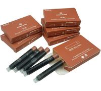 Hongdian Cartouches D'Encre Pour Stylo Plume De Couleur Brun, Paquet De 30 Cartouches De Recharge D'Encre, Diamètre D'Alésage De 3,4 Mm