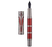 Hongdian D5X Stylo-plume, gravure de totem chinois rétro de la dynastie Qin, écriture fluide avec convertisseur et coffret stylo, pointe extra fine, rouge