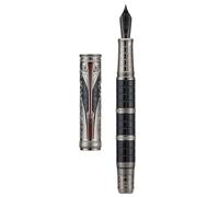 Hongdian D5X Stylo-plume, gravure de totem chinois rétro de la dynastie Qin, écriture fluide avec convertisseur et coffret stylo, pointe extra fine, noir