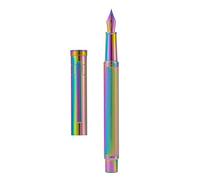 Hongdian Forest Stylo-plume à pointe moyenne, design classique avec convertisseur et étui en métal Arc-en-ciel