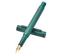 Hongdian Forest Stylo-plume à pointe moyenne, design classique avec convertisseur et étui en métal Vert foncé