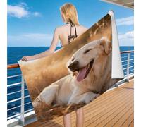Hongduo 3D Serviette de Plage Goldendoodle, Séchage Rapide Microfibre Serviette de Bain, Voyages Camping Vacances Femme Homme Enfant Drap de Plage Animal de Compagnie 80 x 160 cm