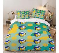 Hongduo Housse de Couette 140x200 Haikyu, Jeux de Ballon Parure de Lit 1 Personne en Microfibre pour Adulte Ado Enfant avec Fermeture et 2 Taies d'oreiller