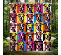 Hongduo Rideau de Douche 120x200 Chien Mignon, Anti Moisissure 3D Imprimé Tissu Imperméable Polyester Style Tendance Rideaux de Douche avec Anneaux