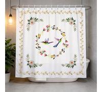 Hongduo Rideau de Douche 120x200 Colibri, Anti Moisissure 3D Imprimé Tissu Imperméable Polyester Animaux Mignons Rideaux de Douche avec Anneaux