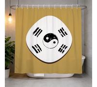Hongduo Rideau de Douche 120x200 Yin et Yang Signe Astrologique, Anti Moisissure 3D Imprimé Tissu Imperméable Polyester Mystique Rideaux de Douche avec Anneaux