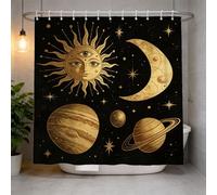 Hongduo Rideau de Douche 180x180 Astrologie, Anti Moisissure 3D Imprimé Tissu Imperméable Polyester Art Géométrique Rideaux de Douche avec Anneaux