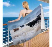 Hongduo Serviette de Plage 80x160 cm 3D Bétail des Hautes Terres, Serviette De Bain en Microfibre à Séchage Rapide, Enfant Femme Homme Drap De Plage pour Natation Picnic