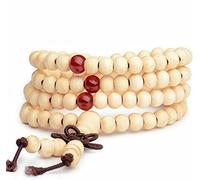 HONGE Bracelet chapelet tibétain bouddhiste avec perles de prière - Collier de méditation - Bracelet en bois pour homme et femme
