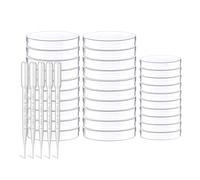 HONGECB 30PCS Boîte de Pétri en plastique, Bol de culture bactérienne stérile avec couvercle, 5 Pipettes, Pour la Culture Expérimentale de Microorganismes Tels Que Les Champignons Bactériens.
