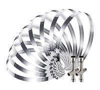 HONGECB 6 Pouces Collier de Serrage Tuyau Ajustable, 141-165mm Ajustable Tuyau Clips, Réglable en Inox Serre, pour System de Ventilation, Applications Automobiles et Mécaniques, 8 pièces