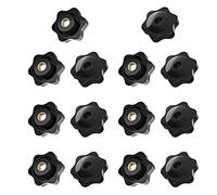 HONGECB Bouton De Serrage à Filetage Moleté, Filetage Femelle de Serrage de Bouton, Étoile Tête Écrous De Serrage Bouton, Bouton De Serrage De Filetage, Pour Machine Outil, 14 Pièces, M6