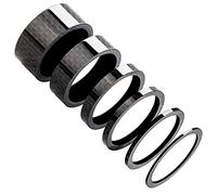 HONGECB Entretoises de Direction de vélo, Entretoise de Fourche de Vélo, Entretoises en Fibre de Carbone, Entretoise de Casque, pour Velo de Route et VTT, 6 pièces (Surface Brillante - Φ 28.6mm)