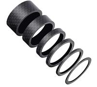 HONGECB Entretoises de Direction de vélo, Entretoise de Fourche de Vélo, Entretoises en Fibre de Carbone, Entretoise de Casque de Vélo, pour Velo de Route et VTT, 6 pièces (Surface Mate - Φ 28.6mm)