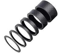 HONGECB Entretoises de Direction de vélo, Entretoise de Fourche de Vélo, Entretoises en Fibre de Carbone, Entretoise de Casque de Vélo, pour Velo de Route et VTT, 6 pièces (Surface Mate - Φ 31.8mm)