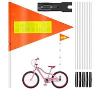 HONGECB Fanion De Vélo Pour Vélo,Fanion De Sécurité Pour Enfant,Drapeau De Vélo De Sécurité 180 Cm Avec Bandes Réfléchissantes,Drapeau De Vélo Réglable,Drapeau Velo Drapeaux De Sécurité
