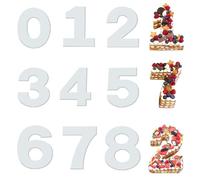 HONGECB Gabarits Number Cake, Moule en Chiffre Silicone, Numériques en Acryliques Moule à Cake, Forme de Chiffre de 0 à 9 pour Anniversaire, pour Gâteau de Mariage d'anniversaire Bonbons