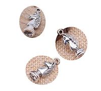 Honggui1111-20 breloques Chevalier d'échecs Chevalier 20 x 8 mm pour fabrication de bijoux faits à la main (argent ancien)