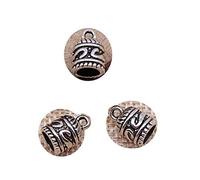 Honggui1111-20 pièces 12 x 8 x 8 mm Breloque pompon Bouchon pour bijoux Capuchon à pompons Fait main (argent ancien)