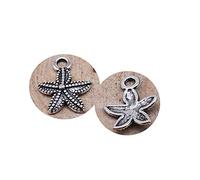 Honggui1111-45pcs Pendentif petite étoile de mer 16 x 13 mm Pendentif petite étoile de mer Charm petite étoile de mer (argent ancien)