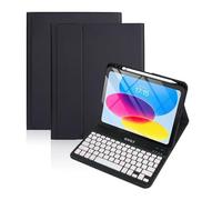 HongHeFu Accessoires, Magnetic Detachable Backlit Keyboard Leather Protective Cover Soft Shell Suitable for iPad Pro 11 inch 2018-2022(Black+White Keyboard)
