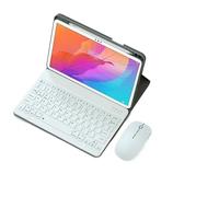 HongHeFu Accessoires, Silicone+Leather Protective Case with Pen Slot, Detachable Keyboard Suitable for Honor 10-12.1 inch(Black+White Keyboard+Mouse)