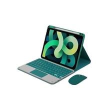 HongHeFu Accessoires, Silicone+Leather Protective Case with Pen Slot, Detachable Keyboard Suitable for Honor V6-10.4 inch(Dark Green+Touch Backlit KB+Mouse)