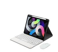 HongHeFu Accessoires, Silicone+Leather Protective Case with Pen Slot, Detachable Keyboard Suitable for Honor 9-12.1 inch(Black+White Touch KB+Mouse)